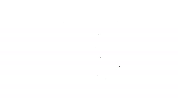 Linha preta Carrinho de compras no ícone do computador de tela isolado no fundo branco. Conceito e-commerce, e-business, marketing de negócios online. Animação gráfica em movimento de vídeo 4K — Vídeo de Stock