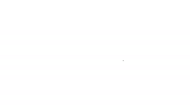 Schwarze Linie Warenkorb-Symbol isoliert auf weißem Hintergrund. Lebensmittelgeschäft, Supermarkt. 4K Video Motion Grafik Animation — Stockvideo