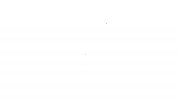 Linha preta Compras on-line no ícone do telefone móvel isolado no fundo branco. Loja na Internet, aplicativo de loja móvel e faturamento de pagamentos. Animação gráfica em movimento de vídeo 4K — Vídeo de Stock
