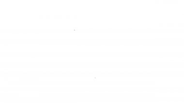 Beyaz arkaplanda siyah çizgi traş makinesi simgesi izole edildi. 4K Video hareketli grafik canlandırması