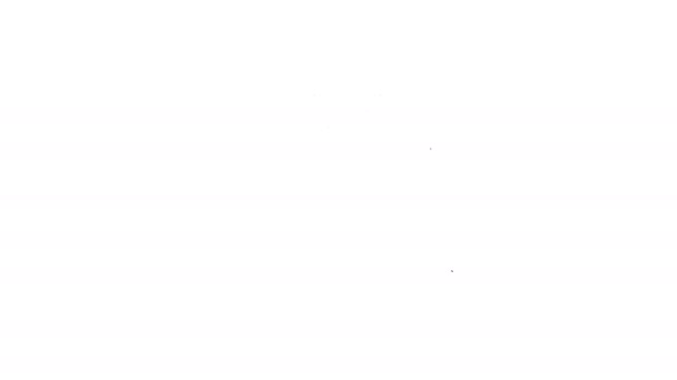 Linea nera icona del portafoglio isolato su sfondo bianco. Icona della borsa. Simbolo di risparmio in contanti. Animazione grafica 4K Video motion — Video Stock
