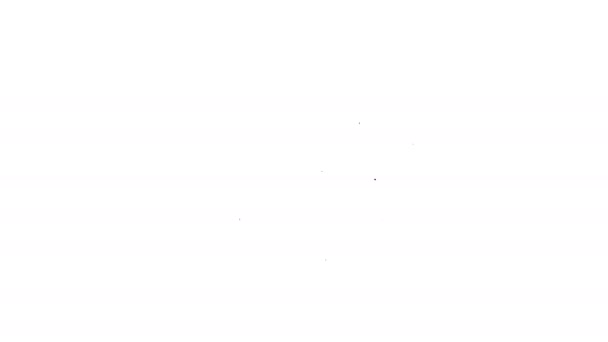 Línea negra Pila de papel moneda icono de dinero en efectivo aislado sobre fondo blanco. Billetes de dinero apilados. Billetes. Animación gráfica de vídeo 4K — Vídeo de stock