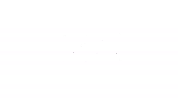 Línea negra Icono de dinero en efectivo de papel arrugado aislado sobre fondo blanco. Billetes de dinero apilados. Billetes. Animación gráfica de vídeo 4K — Vídeos de Stock
