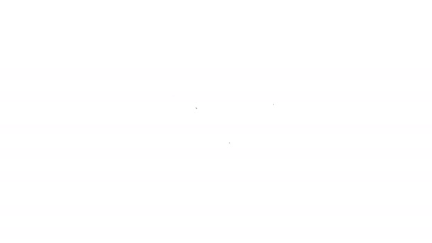 Zwarte lijn Muntgeld pictogram geïsoleerd op witte achtergrond. Bancaire munt teken. Contant symbool. 4K Video motion grafische animatie — Stockvideo