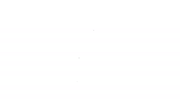 Línea negra Icono de espuma de gel de afeitar aislado sobre fondo blanco. Crema de afeitar. Animación gráfica de vídeo 4K — Vídeos de Stock