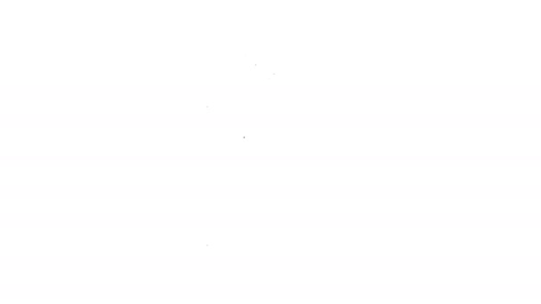 Linea nera Bottiglia dopobarba con icona atomizzatore isolata su sfondo bianco. Icona spray di Colonia. Flacone di profumo maschile. Animazione grafica 4K Video motion — Video Stock