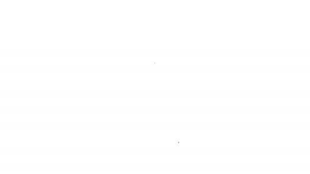 검은 선 헤어브러시 아이콘은 흰 배경에 분리되어 있다. 곱슬머리 표시. 바버의 상징. 4K 비디오 모션 그래픽 애니메이션 — 비디오