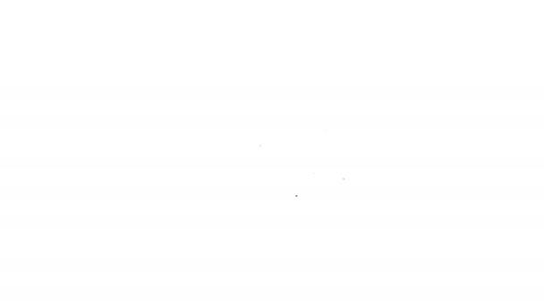 Черная линия Парикмахерская значок изолирован на белом фоне. Логотип парикмахера или вывеска. Видеографическая анимация 4K — стоковое видео