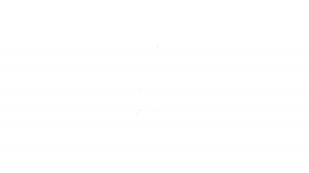 Linea nera Icona barbiere classica con palo isolato su sfondo bianco. Barbiere simbolo palo. Animazione grafica 4K Video motion — Video Stock