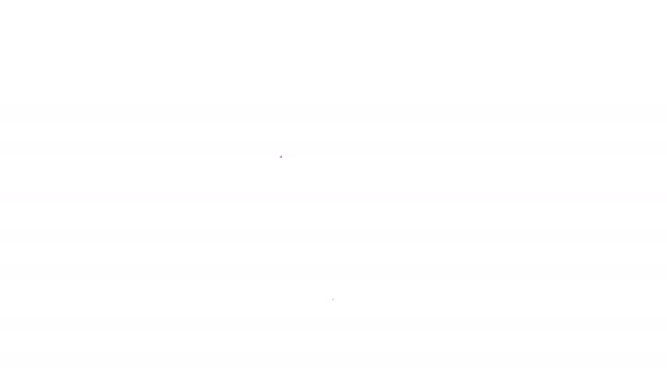Чорна лінія значок Барбершопу ізольовано на білому тлі. Перукарський логотип або вивіска. 4K Відео рух графічна анімація — стокове відео