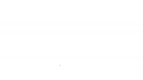 Icona pennello linea nera isolata su sfondo bianco. Segno di capelli pettinati. Simbolo del barbiere. Animazione grafica 4K Video motion — Video Stock