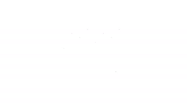 Czarna linia Pie wykres infograficzny ikona izolowana na białym tle. Znak diagramu. 4K Animacja graficzna ruchu wideo — Wideo stockowe