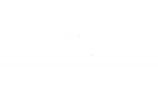 Linea nera Icona nuvola e scudo isolata su sfondo bianco. Protezione dei dati di archiviazione cloud. Sicurezza, protezione, protezione, privacy. Animazione grafica 4K Video motion — Video Stock