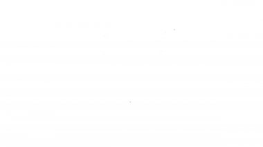 Siyah çizgi Eller dua pozisyonunda beyaz arkaplanda izole edilmiş ikon. Tanrı 'ya inanç ve umutla dua edin. 4K Video hareketli grafik canlandırması