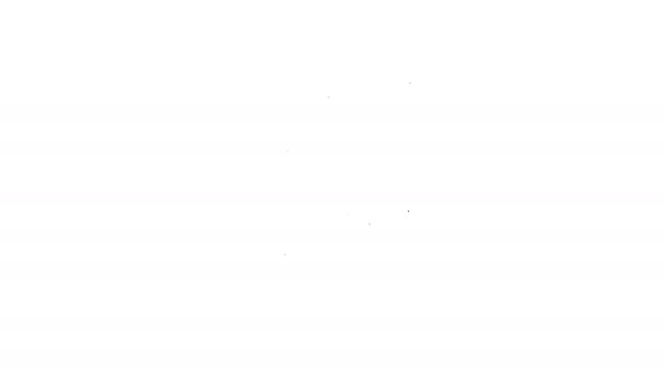 Línea negra Icono infográfico gráfico Pie gráfico aislado sobre fondo blanco. Signo de diagrama gráfico. Animación gráfica de vídeo 4K — Vídeo de stock