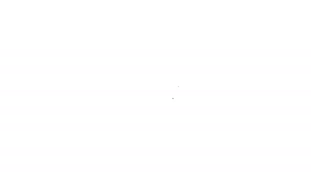Línea negra Icono de negocio de engranajes de crecimiento de flecha aislado sobre fondo blanco. Icono de productividad. Animación gráfica de vídeo 4K — Vídeo de stock