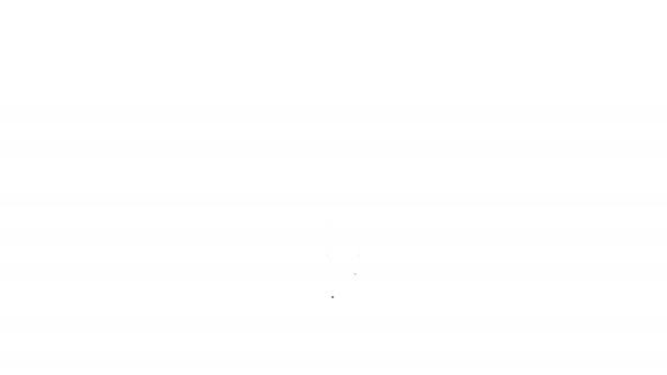 Чорна лінія Символ джайнізму або ікона Джайна Дхарми ізольована на білому тлі. Релігійний знак. Символ Ахімси. 4K Відеографічна анімація — стокове відео