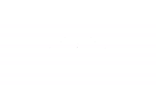 黒いラインメイソンのシンボル白い背景に隔離された神のアイコンのすべてを見る目。三角形のプロビデンスの目。4Kビデオモーショングラフィックアニメーション — ストック動画