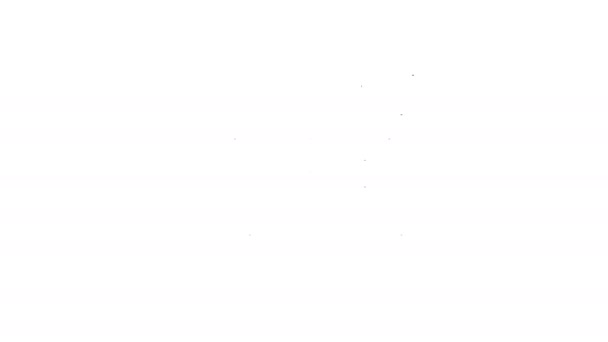 Черная линия Японские ворота значок изолирован на белом фоне. Знак Тори Гейт. Японский традиционный символ ворот. Видеографическая анимация 4K — стоковое видео