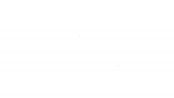 ブラックライン白の背景に隔離された素敵な招待アイコンのための最初の聖餐式のシンボル。4Kビデオモーショングラフィックアニメーション — ストック動画