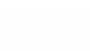 Beyaz arka planda siyah çizgi geleneksel halı kültürü ramazan Arap kutlama ikonu izole edildi. 4K Video hareketli grafik canlandırması