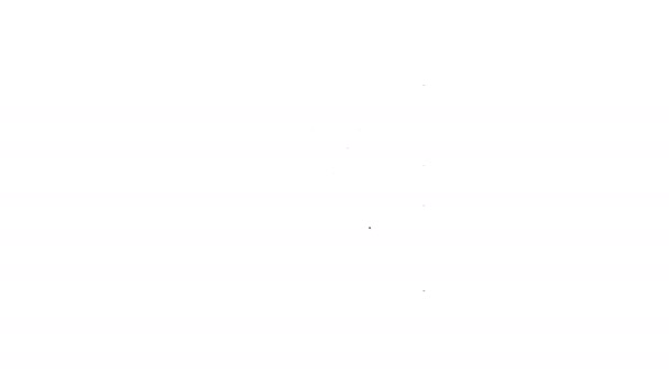 Linha preta judaica ícone do livro da torá isolado no fundo branco. Na capa da Bíblia está a imagem da Estrela de Davi. Animação gráfica em movimento de vídeo 4K — Vídeo de Stock