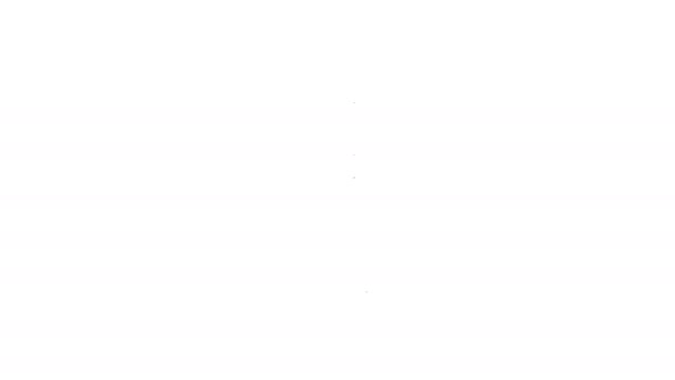 Línea negra Icono de vela ardiente aislado sobre fondo blanco. Vara cilíndrica con llama ardiente. Animación gráfica de vídeo 4K — Vídeo de stock