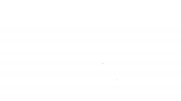 Schwarze Linie Grabstein mit RIP geschrieben darauf Symbol isoliert auf weißem Hintergrund. Grab-Symbol. 4K Video Motion Grafik Animation — Stockvideo