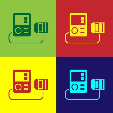 Pop sanatının tansiyon ikonu renk arkaplanında izole edilmiş. Vektör İllüstrasyonu