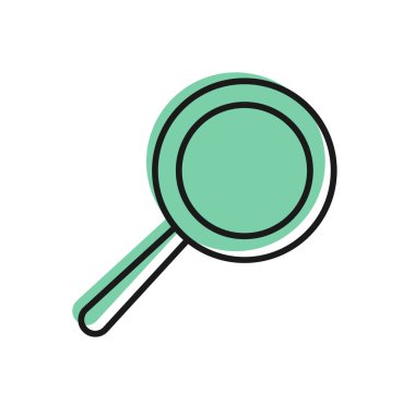 Siyah çizgi kızartma tavası simgesi beyaz arkaplanda izole edildi. Kızartma veya kızartma gıda sembolü. Vektör İllüstrasyonu