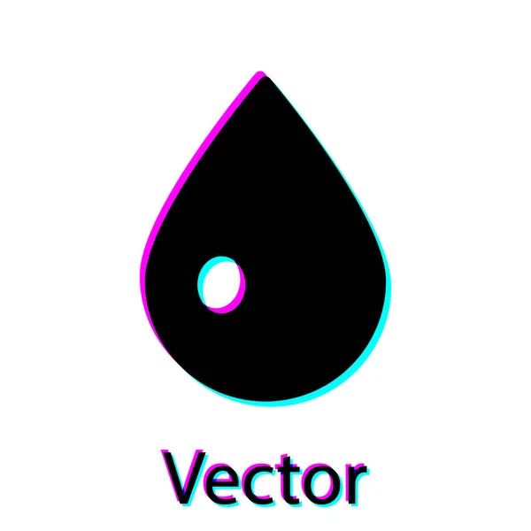 Black Water Drop Icon Isolated White Background Vector Illustration — Stock Vector