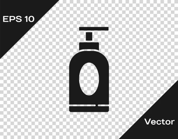 Crema Negra Icono Tubo Cosmético Loción Aislado Sobre Fondo Transparente — Vector de stock