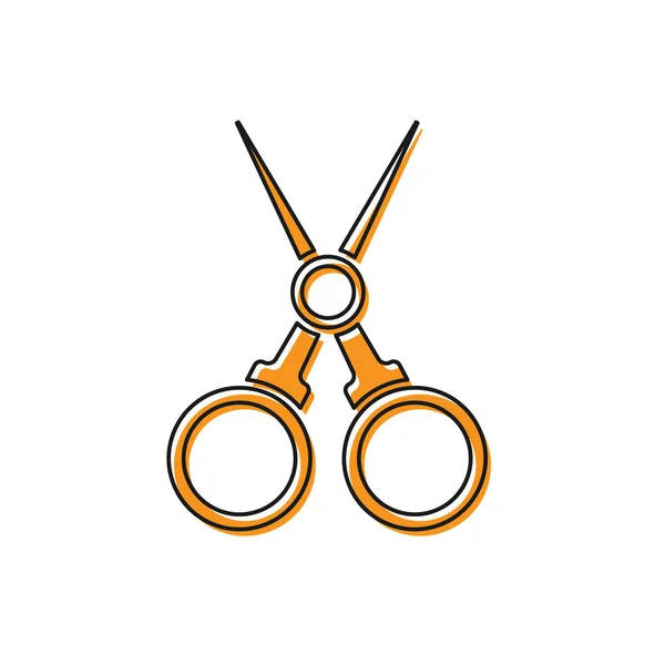 Orange Scissors Friseursymbol Isoliert Auf Weißem Hintergrund Friseur Modesalon Und — Stockvektor