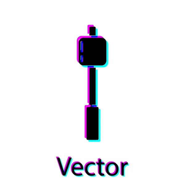 Malvavisco Negro Icono Palo Aislado Sobre Fondo Blanco Ilustración Vectorial — Vector de stock