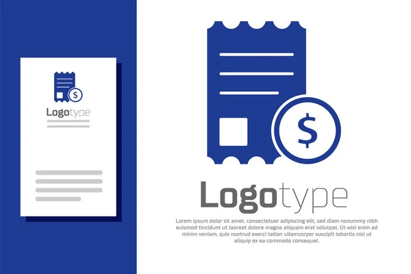 Comprobación Del Papel Azul Icono Verificación Financiera Aislados Sobre Fondo — Vector de stock