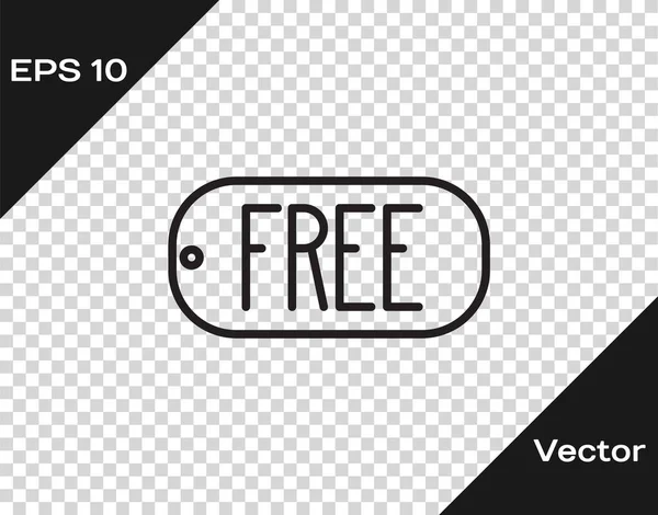 Black Line Price Tag Inscription Free Icon Isolated Transparent Background — Stock Vector