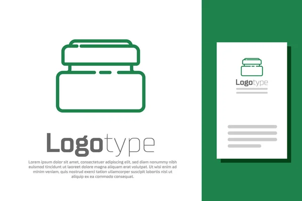 Línea Verde Crema Loción Icono Tubo Cosmético Aislado Sobre Fondo — Vector de stock