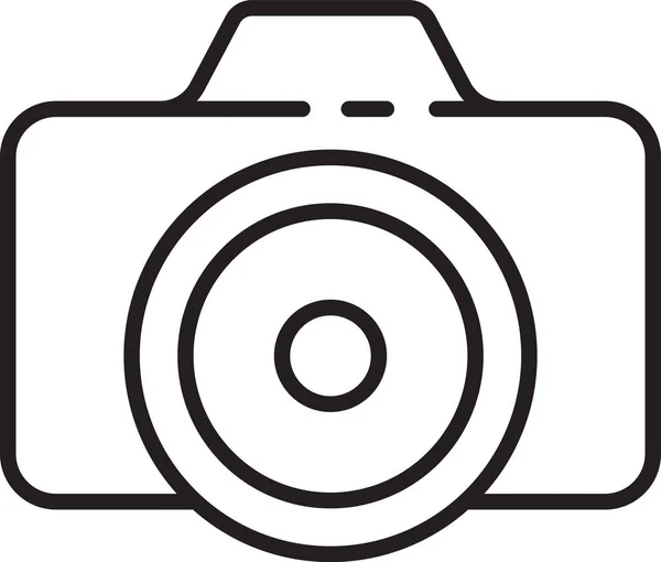 Schwarze Linie Fotokamera Symbol Isoliert Auf Weißem Hintergrund Ikone Der — Stockvektor