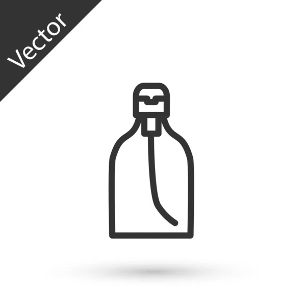 Línea Gris Botella Jabón Líquido Antibacteriano Con Icono Del Dispensador — Vector de stock