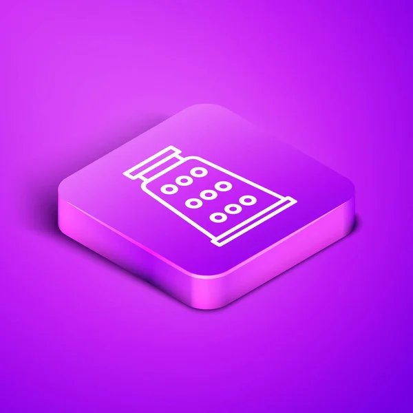 Isometric Line Grater Icon Isolated Purple Background Kitchen Symbol Cooking — 스톡 벡터