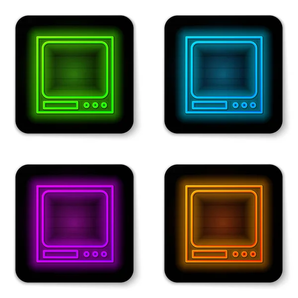 Glowing Neon Line Electronic Scales Icon Isolated White Background Weight — Stock Vector