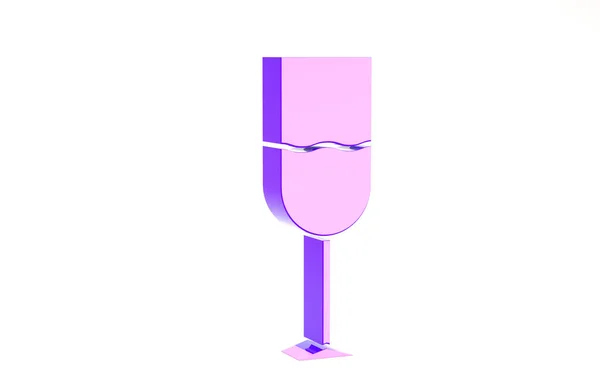 Lila vin glasikon isolerad på vit bakgrund. Vinäger ikonen. Goblet-symbol. Glasvaruskylt. Minimalistiskt koncept. 3D-återgivning för 3D — Stockfoto