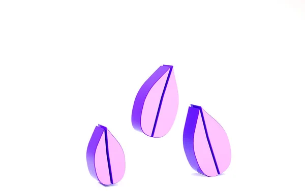 Ícone de sementes de gergelim roxo isolado no fundo branco. Conceito de minimalismo. 3D ilustração 3D render — Fotografia de Stock