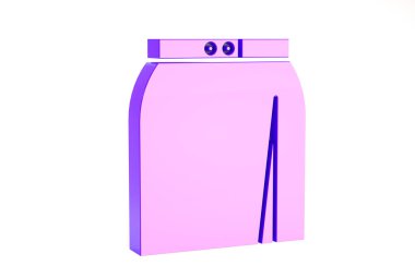 Mor etek simgesi beyaz arkaplanda izole edildi. Minimalizm kavramı. 3d illüstrasyon 3B canlandırma