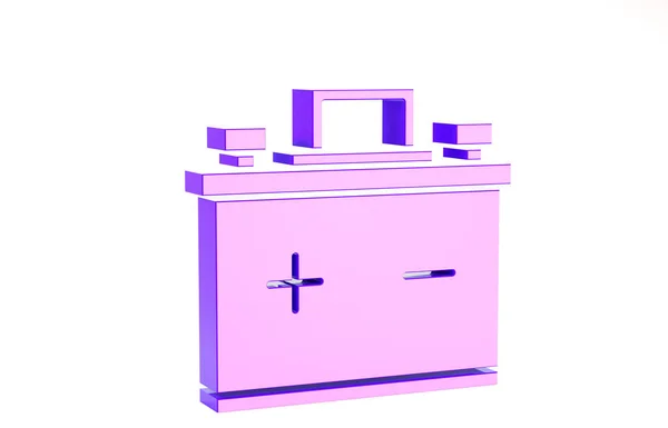 Lila Autobatterie-Symbol isoliert auf weißem Hintergrund. Akkubatterie Energie und Akkubatterie Strom. Minimalismus-Konzept. 3D Illustration 3D Renderer — Stockfoto