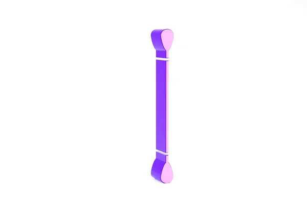 Coton violet écouvillon pour les oreilles icône isolée sur fond blanc. Concept de minimalisme. Illustration 3D rendu 3D — Photo