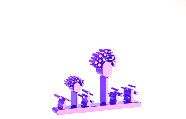 Purple Mold icoon geïsoleerd op witte achtergrond. Minimalisme concept. 3d illustratie 3D renderen — Stockfoto