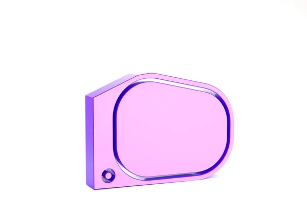 Фиолетовый автомобиль зеркало значок изолирован на белом фоне. Концепция минимализма. 3D-рендеринг — стоковое фото
