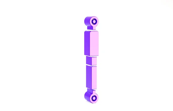 白い背景に分離された紫のショックアブソーバーアイコン。最小限の概念。3Dイラスト3Dレンダリング — ストック写真