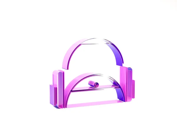 Фиолетовый значок спортивной сумки на белом фоне. Концепция минимализма. 3D-рендеринг — стоковое фото